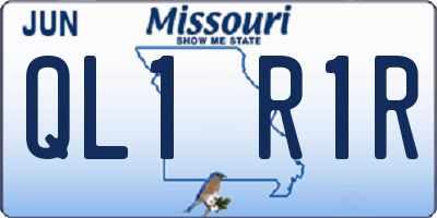 MO license plate QL1R1R