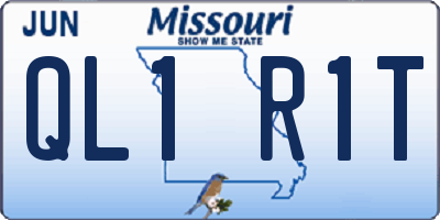 MO license plate QL1R1T