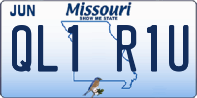 MO license plate QL1R1U