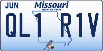 MO license plate QL1R1V