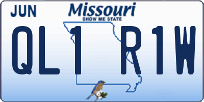 MO license plate QL1R1W