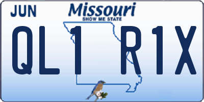 MO license plate QL1R1X
