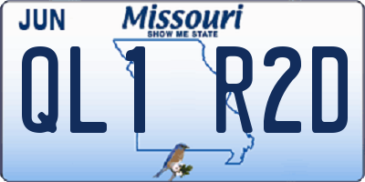 MO license plate QL1R2D