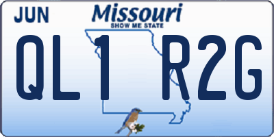 MO license plate QL1R2G
