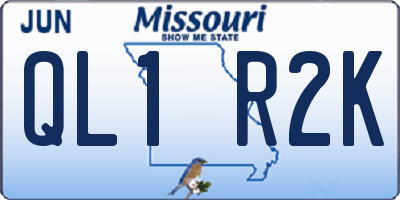MO license plate QL1R2K