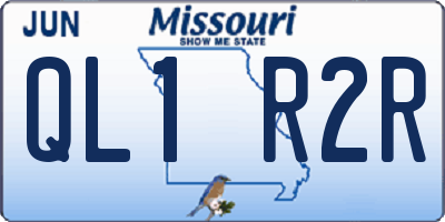 MO license plate QL1R2R