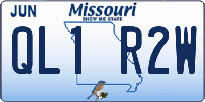 MO license plate QL1R2W