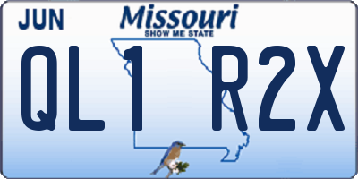 MO license plate QL1R2X