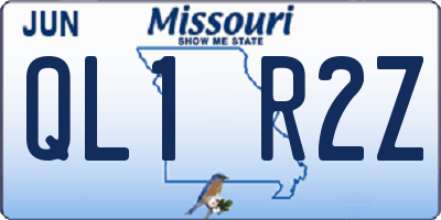 MO license plate QL1R2Z
