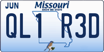 MO license plate QL1R3D