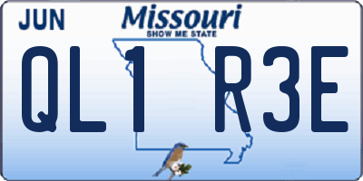 MO license plate QL1R3E