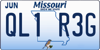 MO license plate QL1R3G