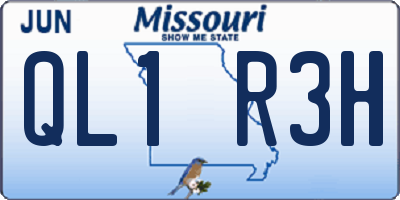 MO license plate QL1R3H