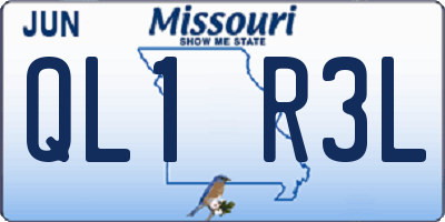 MO license plate QL1R3L