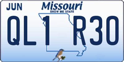 MO license plate QL1R3O