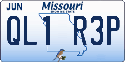 MO license plate QL1R3P