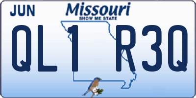 MO license plate QL1R3Q