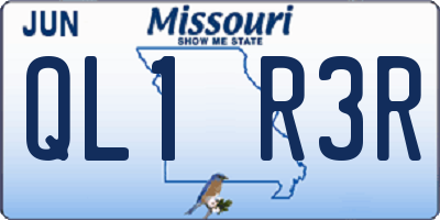 MO license plate QL1R3R