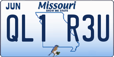 MO license plate QL1R3U