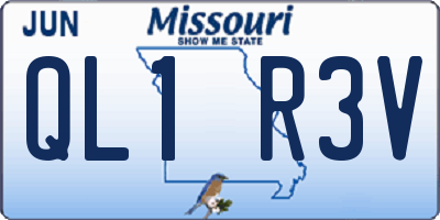 MO license plate QL1R3V