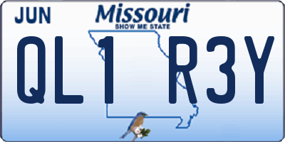 MO license plate QL1R3Y