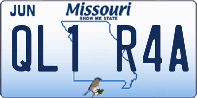 MO license plate QL1R4A