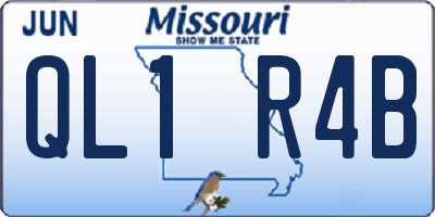 MO license plate QL1R4B