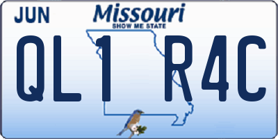 MO license plate QL1R4C