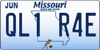 MO license plate QL1R4E