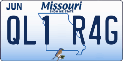 MO license plate QL1R4G