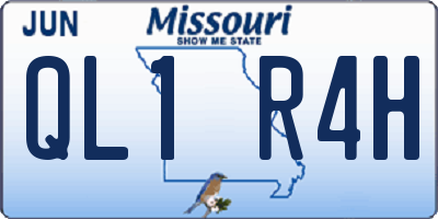 MO license plate QL1R4H