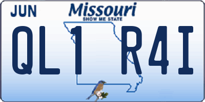 MO license plate QL1R4I
