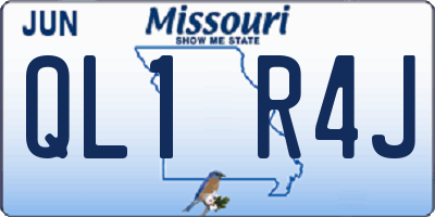 MO license plate QL1R4J