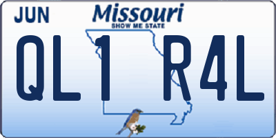 MO license plate QL1R4L