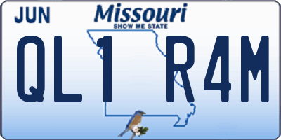 MO license plate QL1R4M