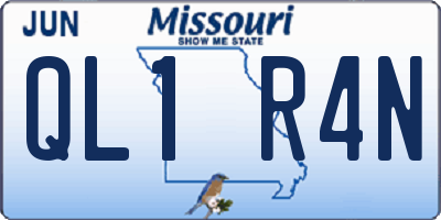 MO license plate QL1R4N