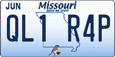 MO license plate QL1R4P