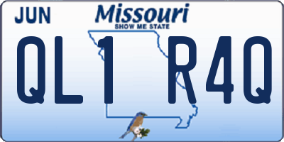 MO license plate QL1R4Q