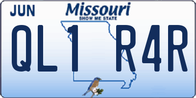 MO license plate QL1R4R