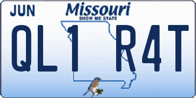 MO license plate QL1R4T
