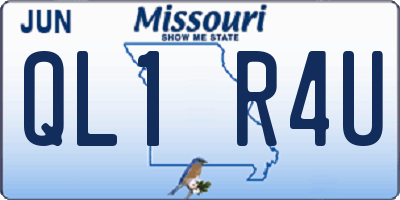 MO license plate QL1R4U