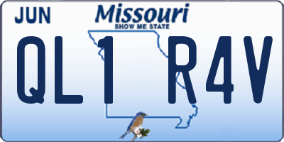 MO license plate QL1R4V