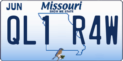 MO license plate QL1R4W