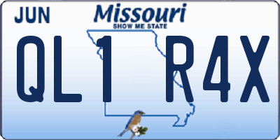 MO license plate QL1R4X