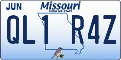 MO license plate QL1R4Z