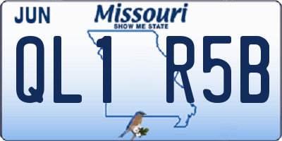 MO license plate QL1R5B