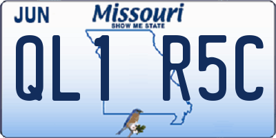 MO license plate QL1R5C