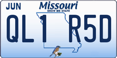 MO license plate QL1R5D