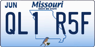 MO license plate QL1R5F
