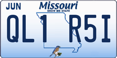 MO license plate QL1R5I
